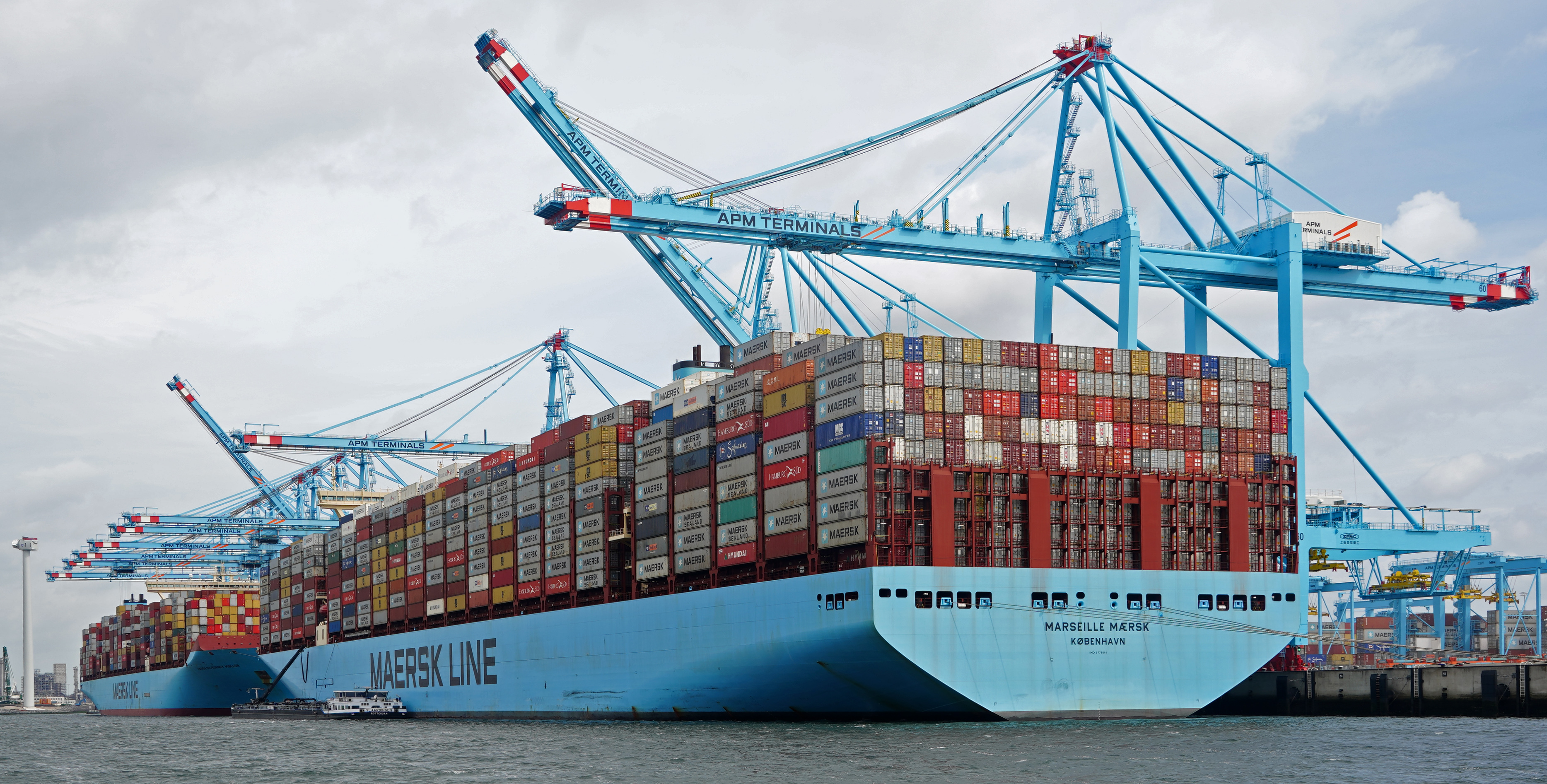 Shipping containers at a coffee export port